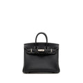 HERMES BIRKIN 25 SPECIAL ORDER TOGO BLACK/WHITE STITCHING BRUSHED SHW
