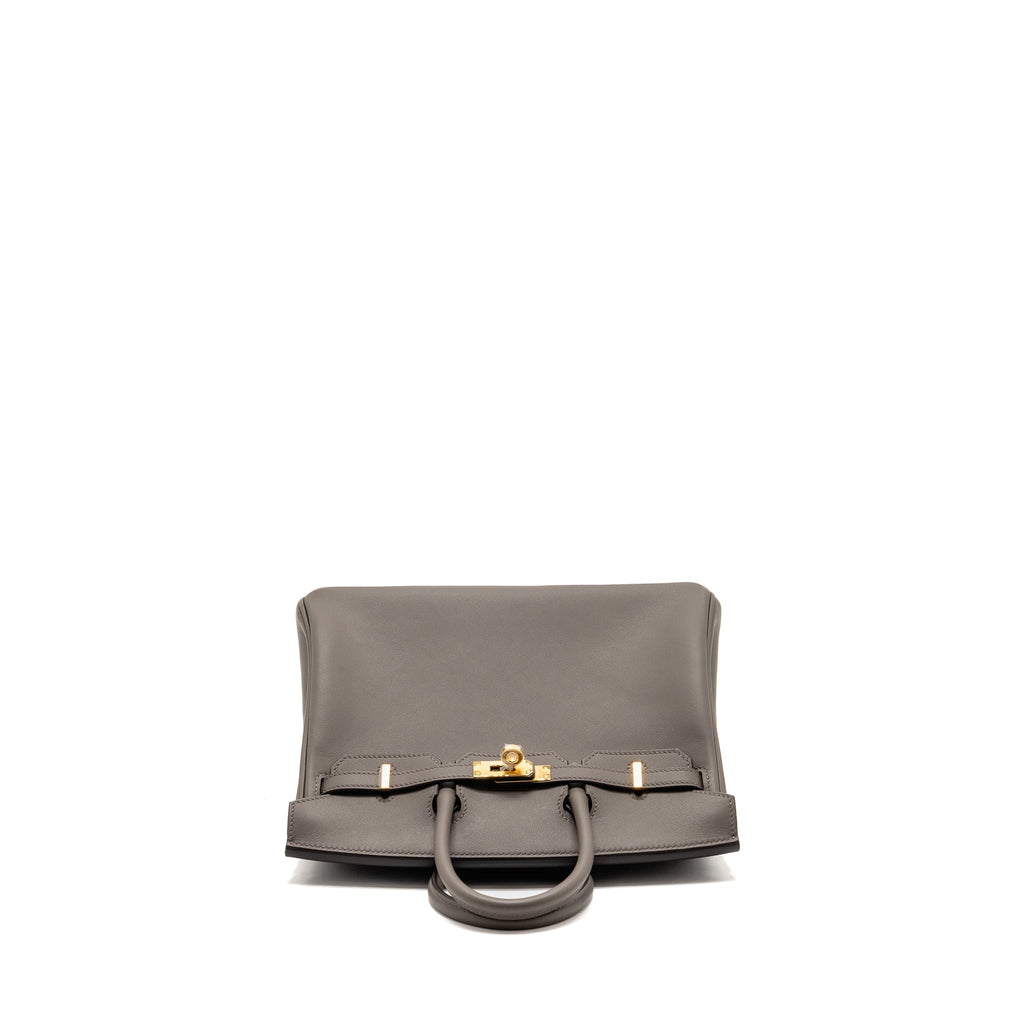 HERMES BIRKIN 25 SWIFT 8F GRIS ETAIN GHW
