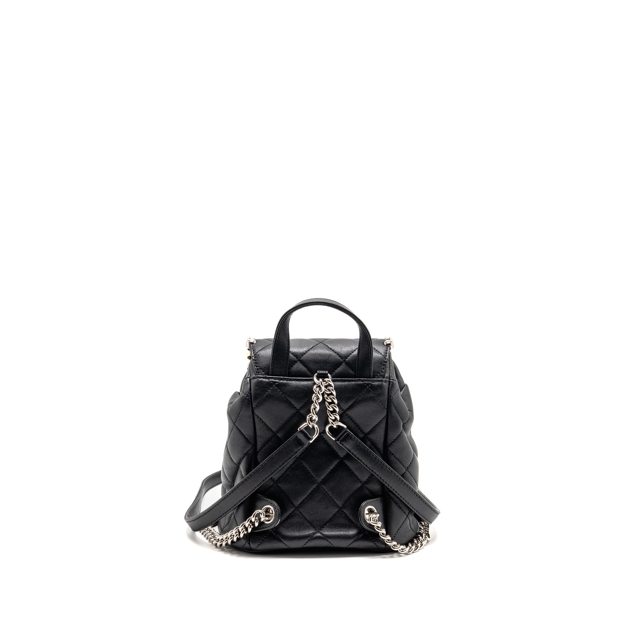 QUILTED METALLIC BUBBLE BACKPACK LAMBSKIN BLACK MULTICOLOUR HARDWARE