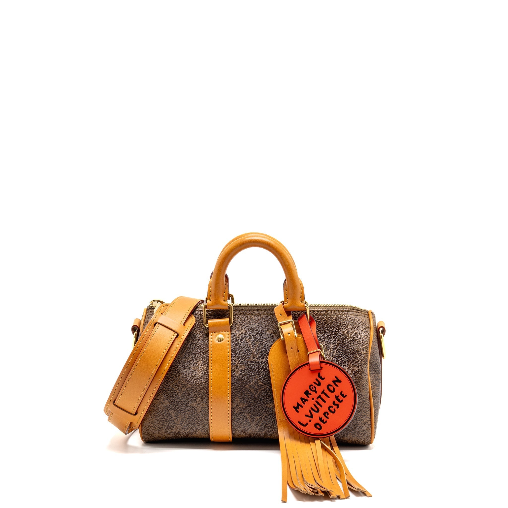 KEEPALL BANDOULIÈRE 25 MONOGRAM DUST COATED CANVAS GHW