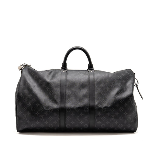 Louis Vuitton Keepall Bandoulière 55 Monogram Eclipse Coated Canvas Black SHW