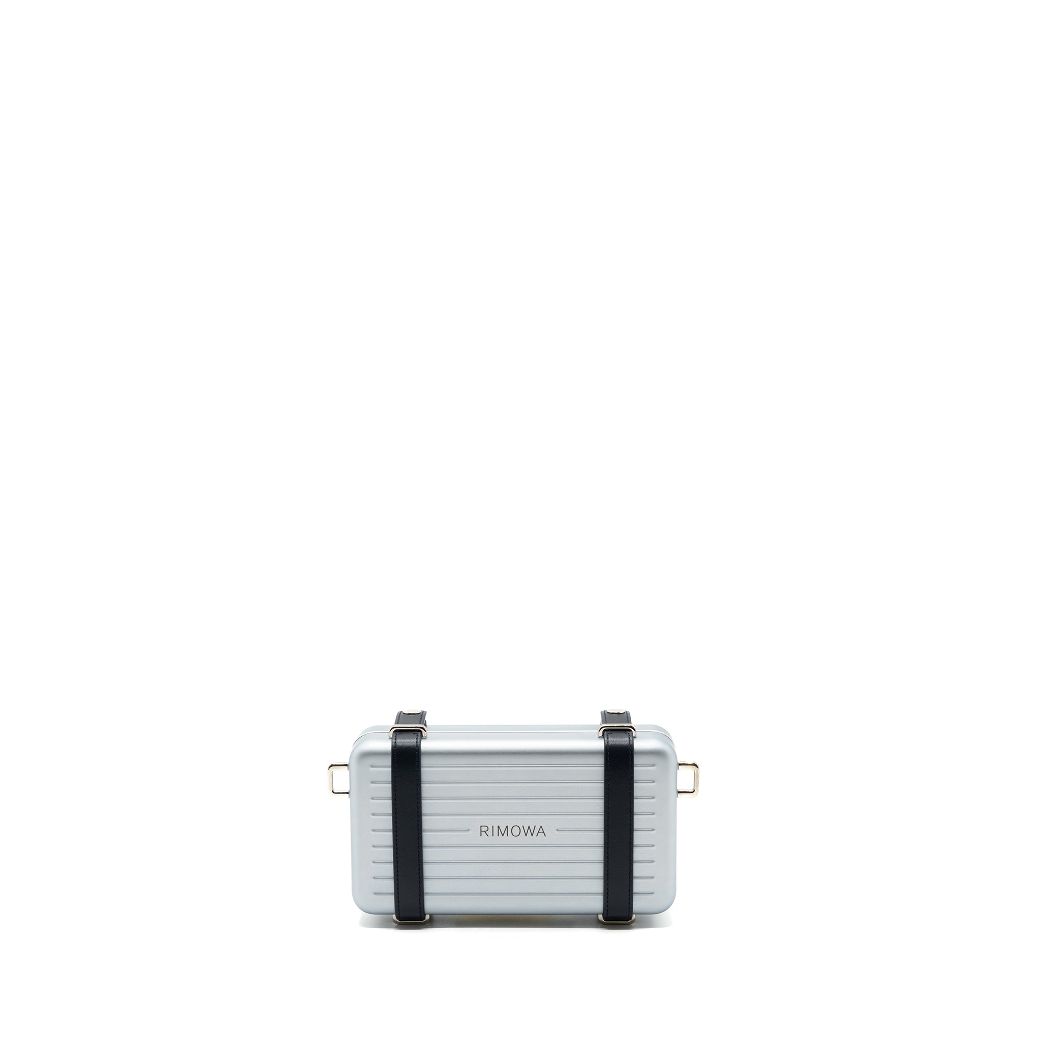 X RIMOWA CLUTCH TRUNK BAG ALUMINIUM / CALFSKIN SILVER / BLACK SHW