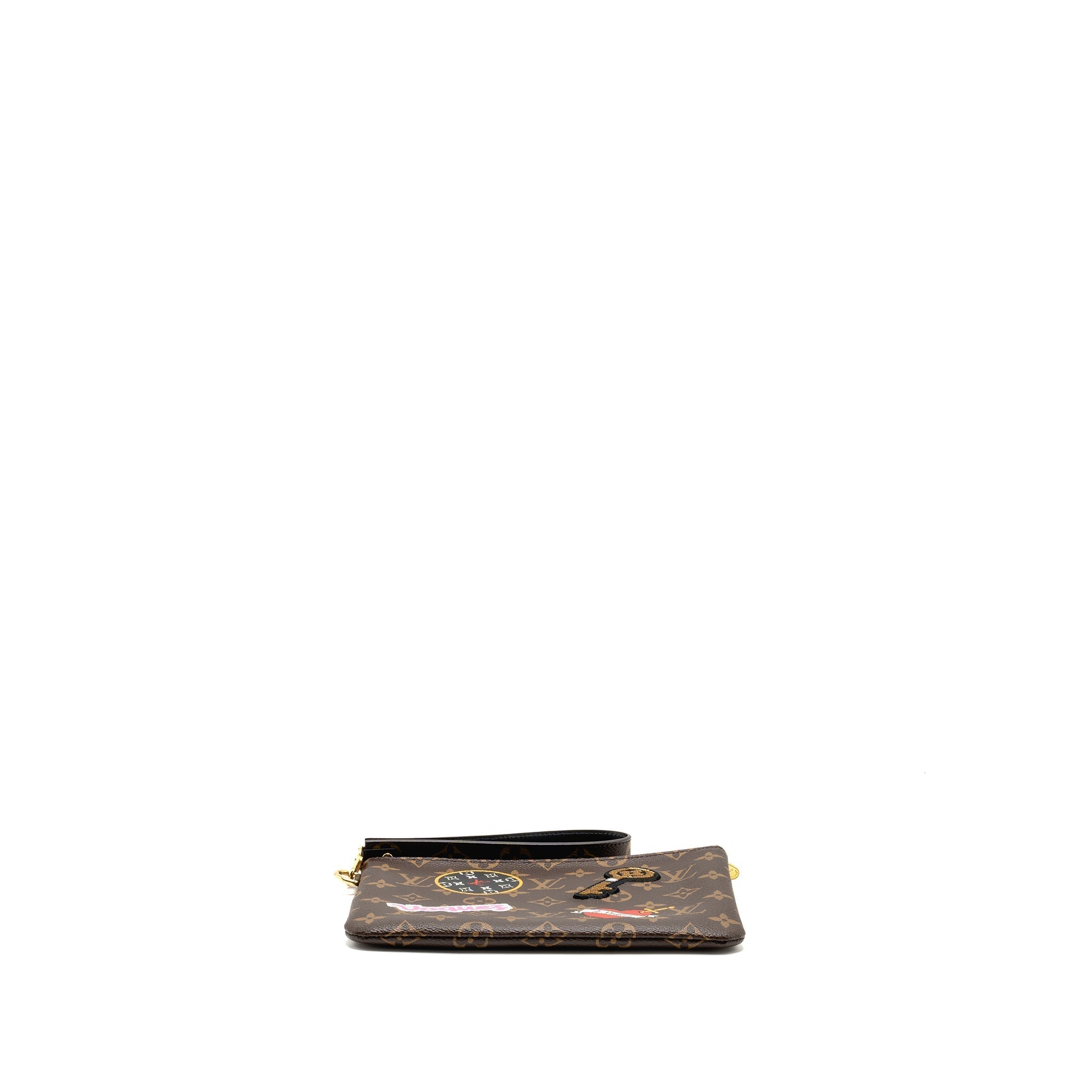 TRAVEL STICKERS CITY POUCH MONOGRAM CANVAS GHW