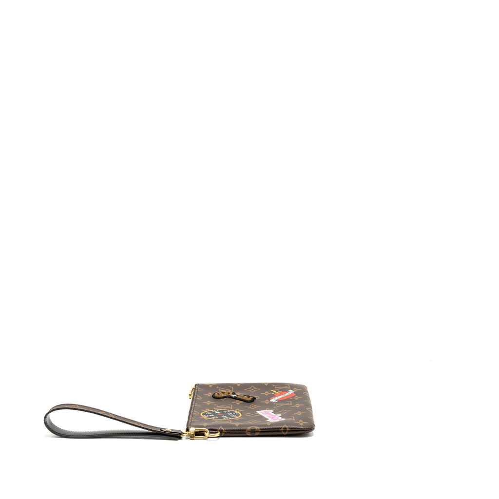 TRAVEL STICKERS CITY POUCH MONOGRAM CANVAS GHW