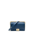 MEDIUM CHEVRON BOY BAG CALFSKIN BLUE GHW