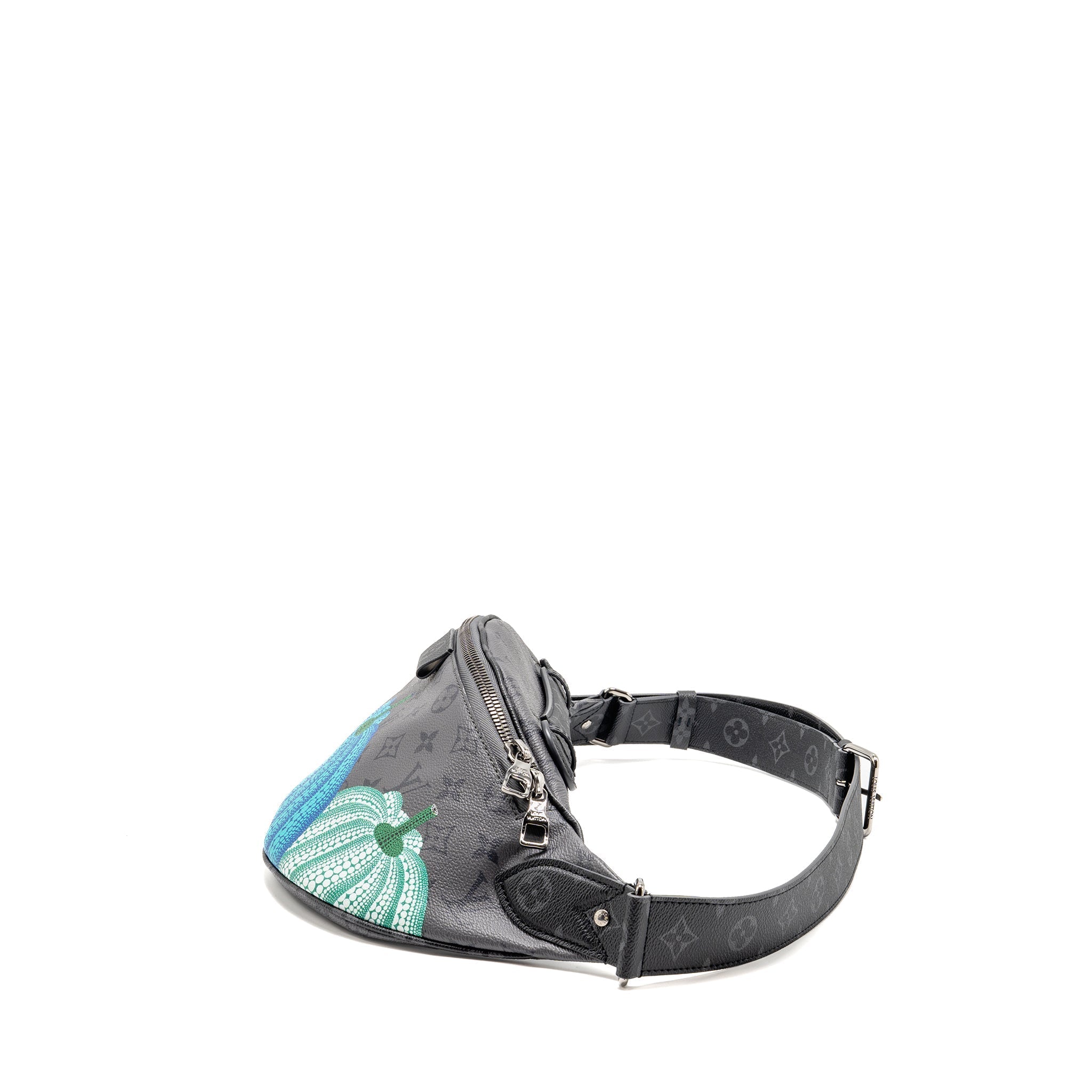 X YAYOI KUSAMA REVERSE MONOGRAM ECLIPSE MAXI BUMBAG CANVAS GREY/ MULTICOLOUR DARK SILVER HARDWARE