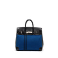 HERMES VINTAGE BIRKIN HAC 28 TOILE POTAMUS BLACK / BLUE SHW
