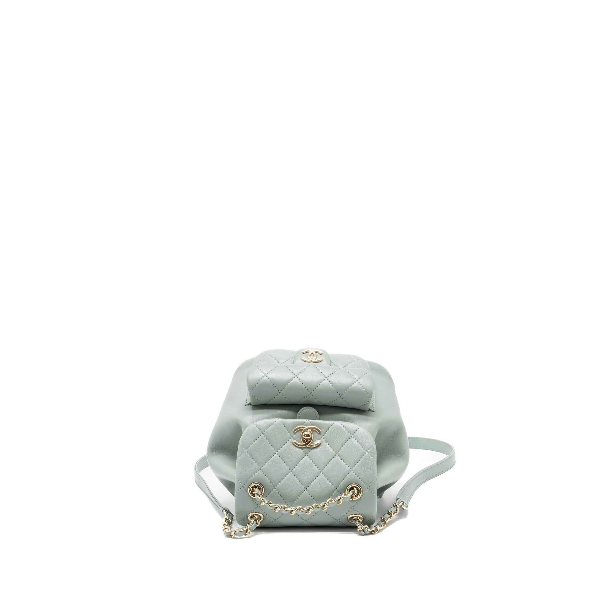 23C MINI DUMA BACKPACK CALFSKIN LIGHT GREY LGHW (MICROCHIP)