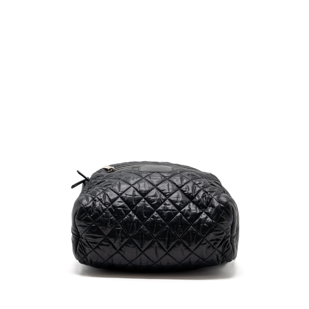 COCO COCOON BACKPACK QUILTED NYLON/LEATHER BLACK GHW