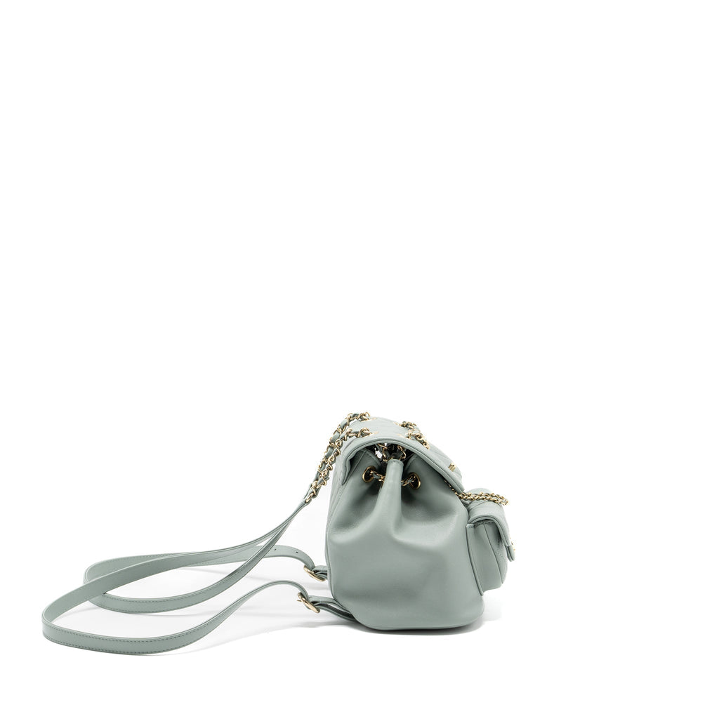 23C MINI DUMA BACKPACK CALFSKIN LIGHT GREY LGHW (MICROCHIP)