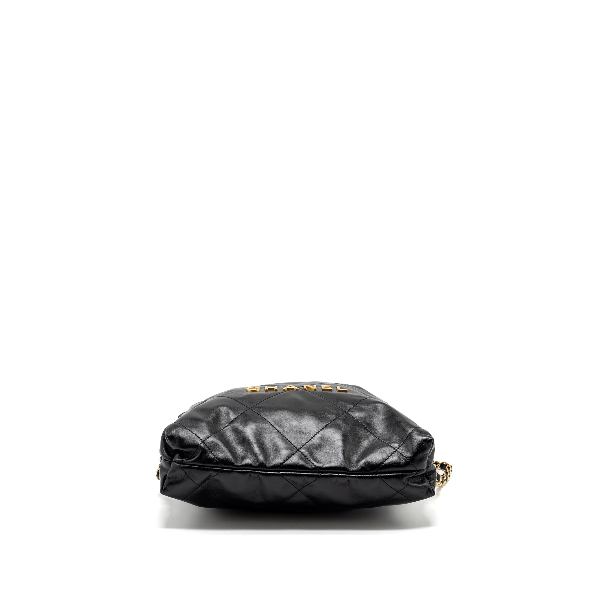 22 BACKPACK SHINY CALFSKIN  BLACK GHW (MICROCHIP)