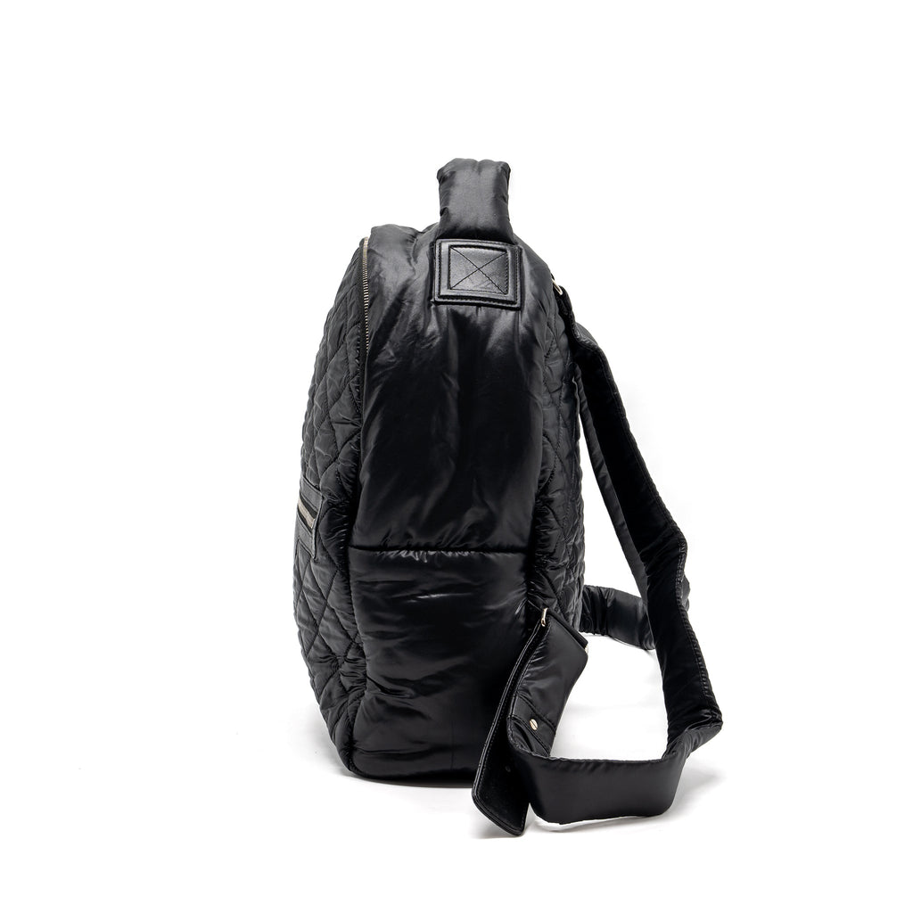 COCO COCOON BACKPACK QUILTED NYLON/LEATHER BLACK GHW