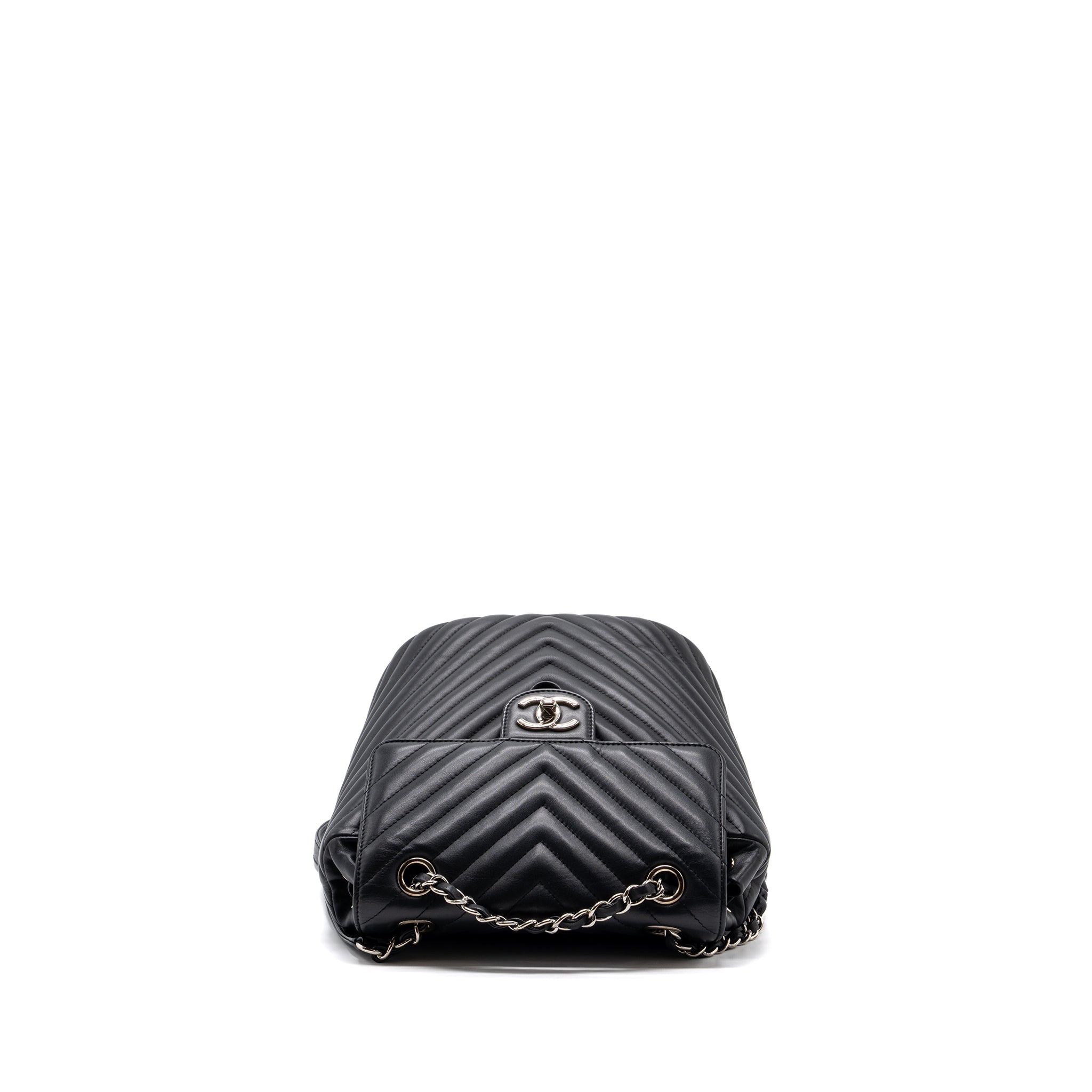 SMALL URBAN SPIRIT BACKPACK CHEVRON CALFSKIN BLACK SHW
