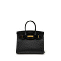 HERMES BIRKIN 30 SHINY ALLIGATOR MISSISSIPPIENSIS TOUCH / OSTRICH BLACK GHW