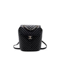 SMALL URBAN SPIRIT BACKPACK CHEVRON CALFSKIN BLACK SHW