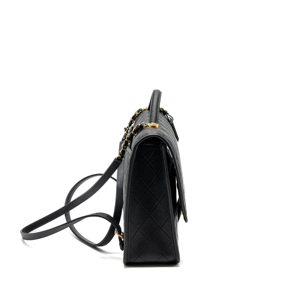 22K LARGE BACKPACK CAVIAR BLACK GHW(MICROCHIP)