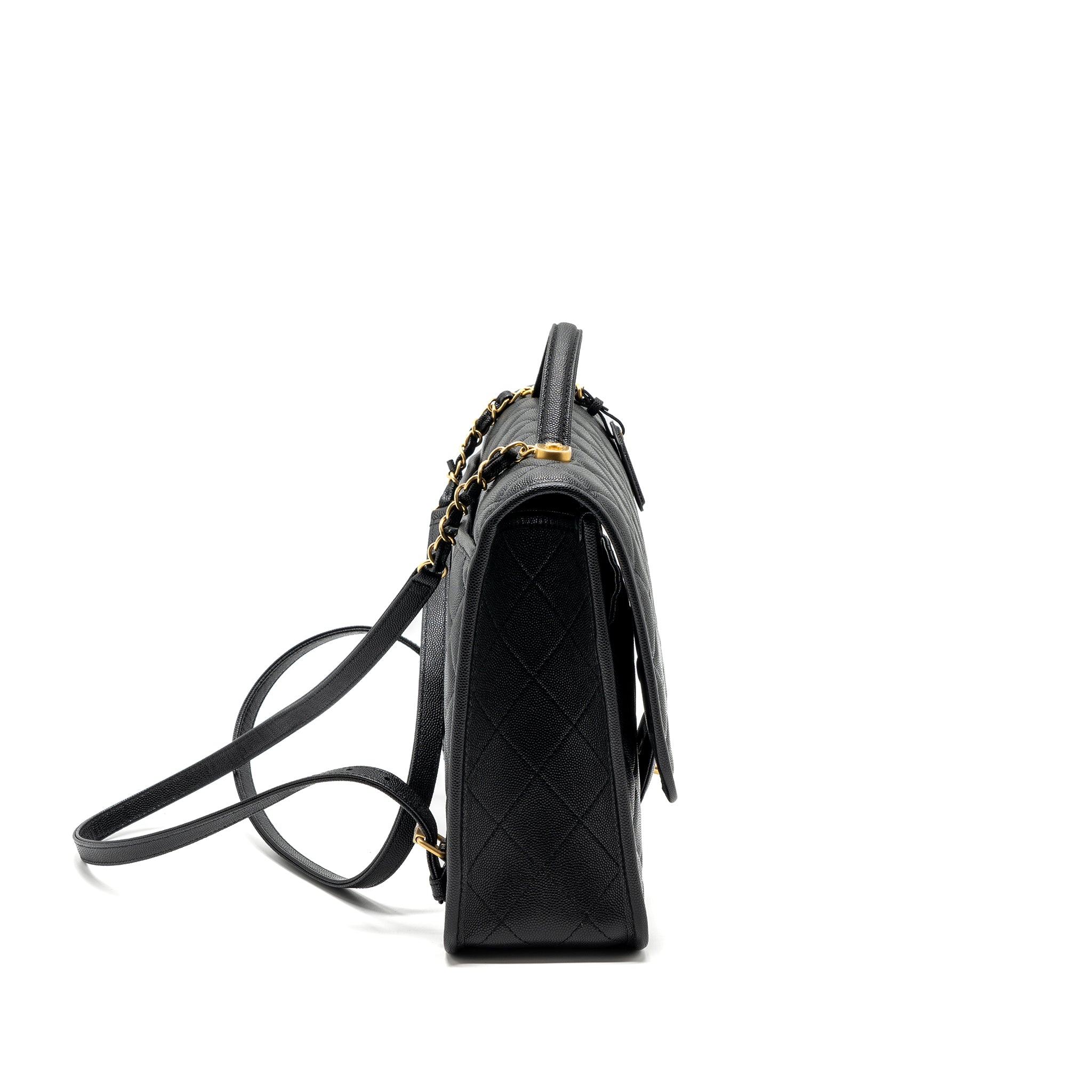 22K LARGE BACKPACK CAVIAR BLACK GHW(MICROCHIP)