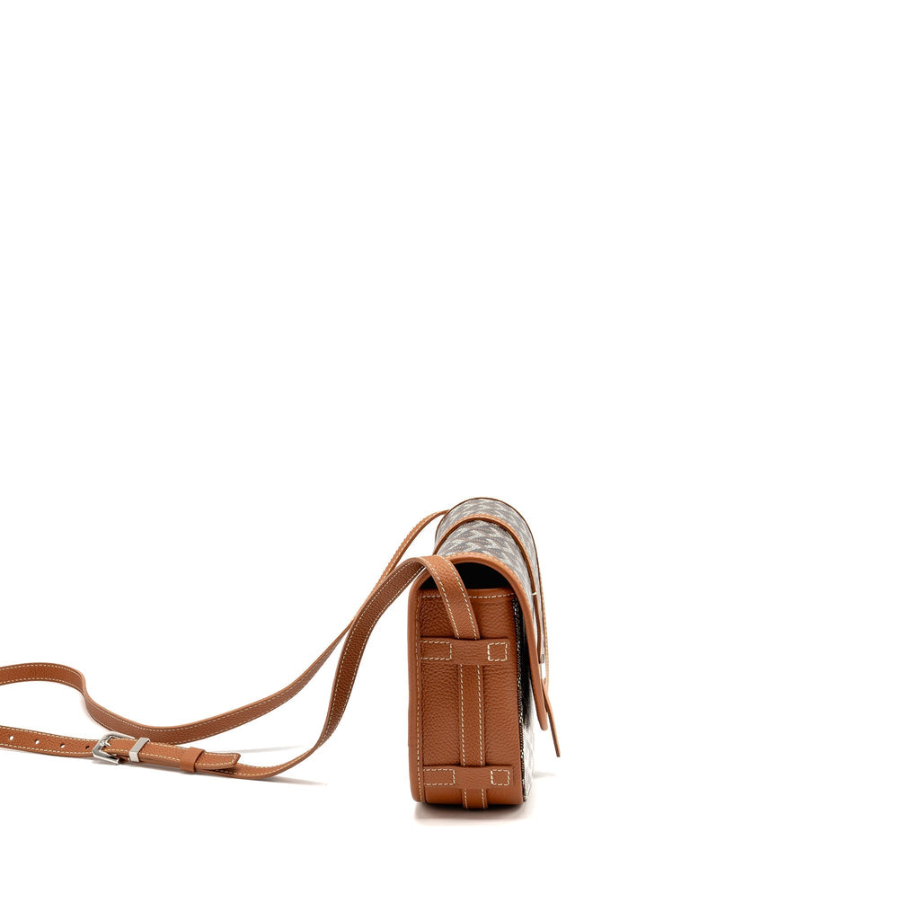 BELVEDERE PM MESSENGER BAG GOYARDINE CANVAS / CALFSKIN BLACK/TAN SHW