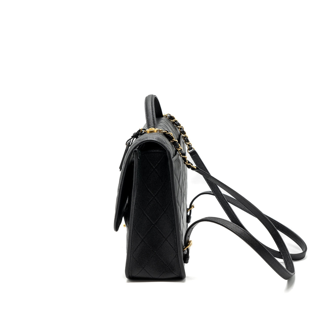 22K LARGE BACKPACK CAVIAR BLACK GHW(MICROCHIP)