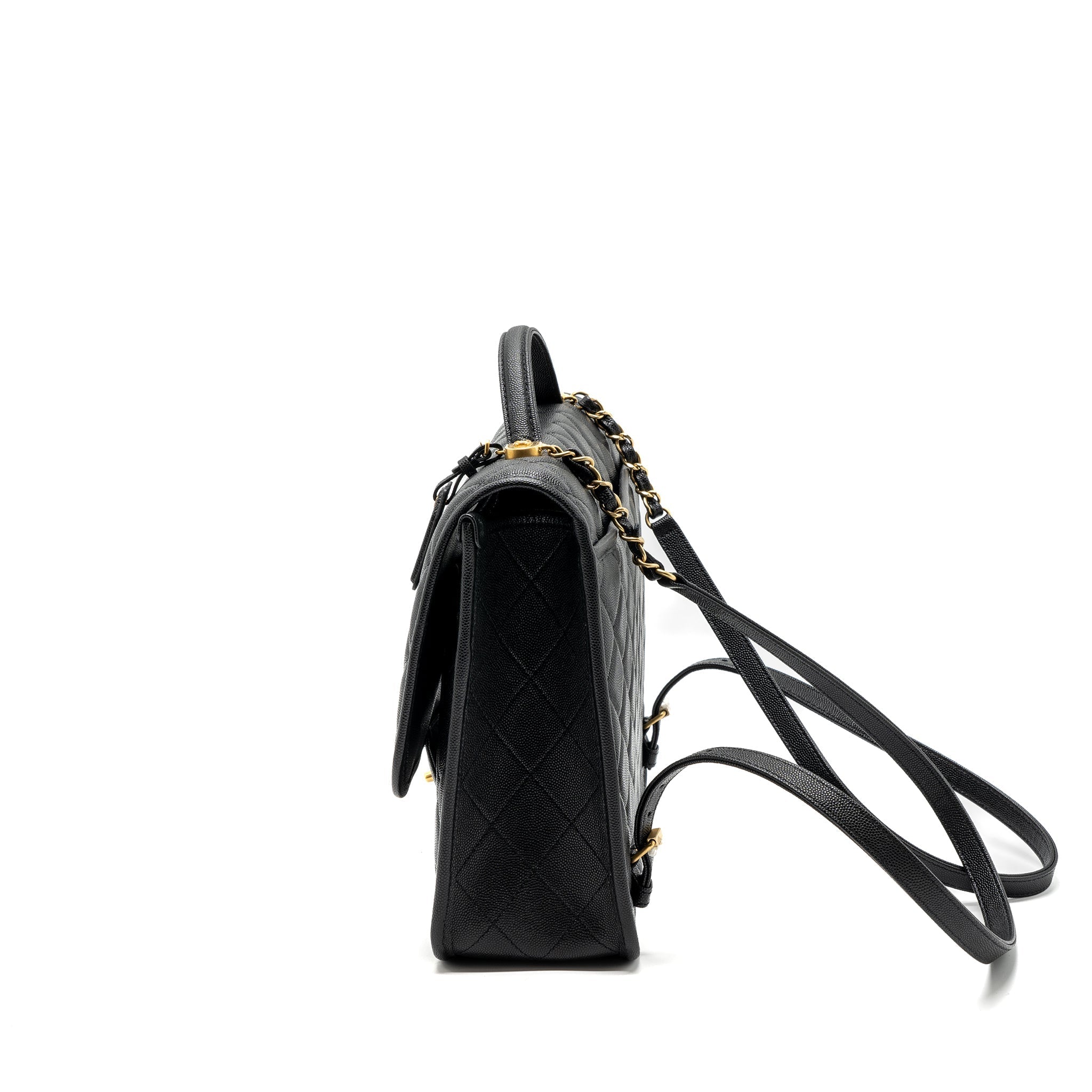 22K LARGE BACKPACK CAVIAR BLACK GHW(MICROCHIP)