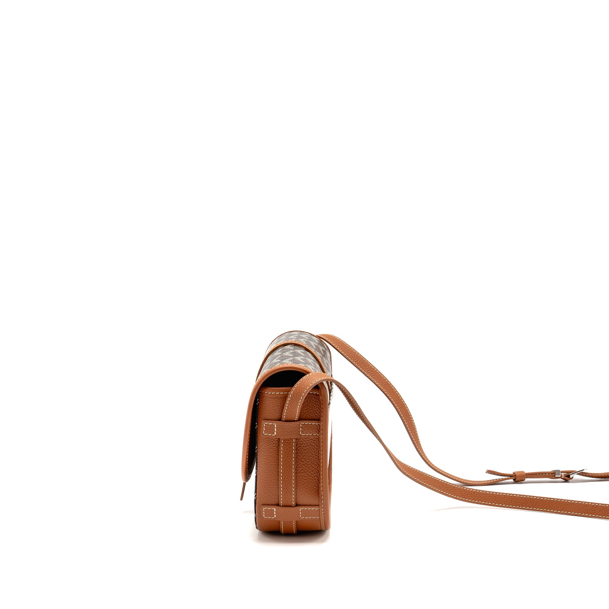 BELVEDERE PM MESSENGER BAG GOYARDINE CANVAS / CALFSKIN BLACK/TAN SHW