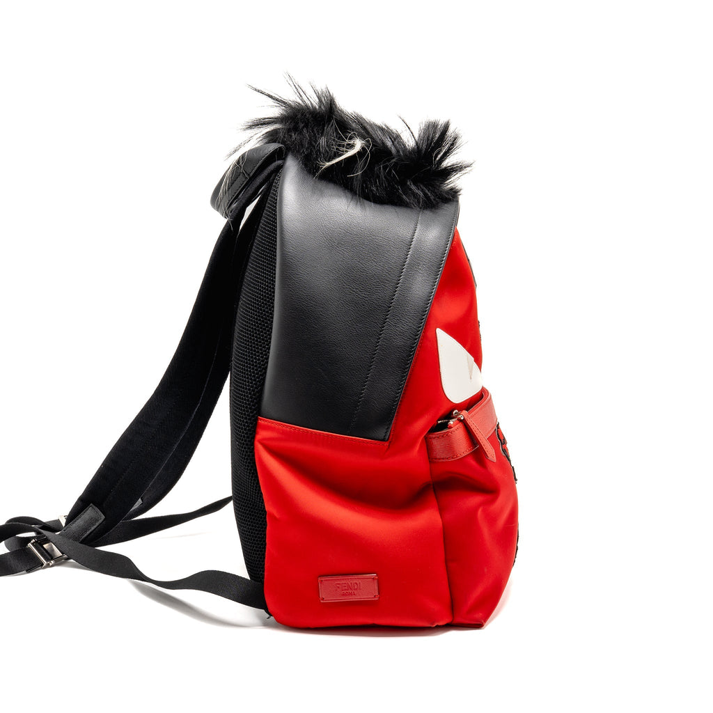 MONSTER BACKPACK NYLON/LEATHER RED/MULTICOLOUR SHW