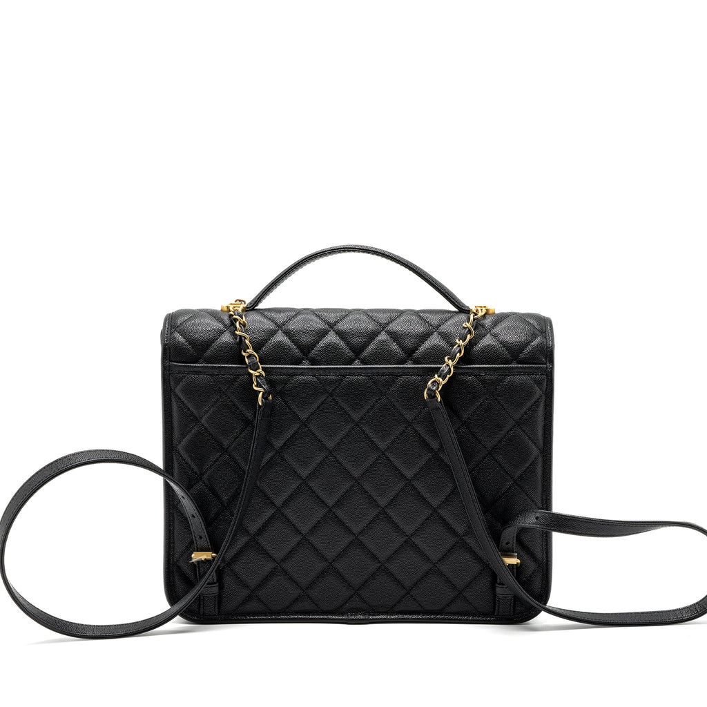 22K LARGE BACKPACK CAVIAR BLACK GHW(MICROCHIP)