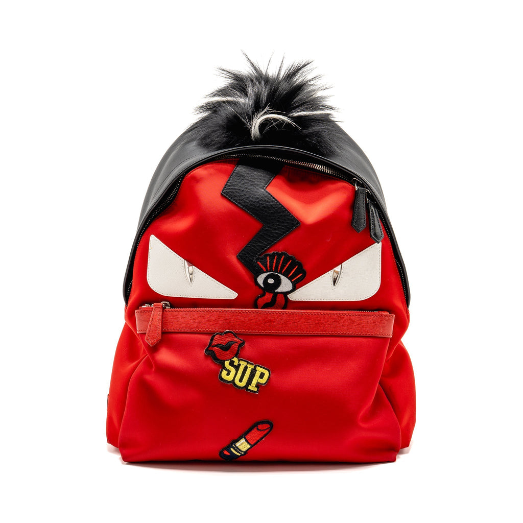 MONSTER BACKPACK NYLON/LEATHER RED/MULTICOLOUR SHW