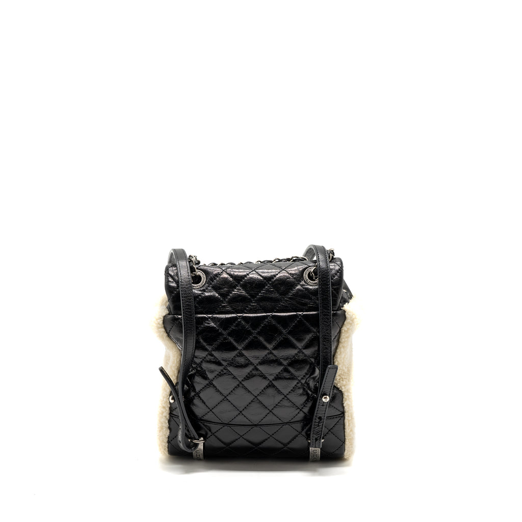 SMALL MOUNTAIN BACKPACK QUILTED CALFSKIN / SHEARLING MULTICOLOUR RUTHENIUM HARDWARE