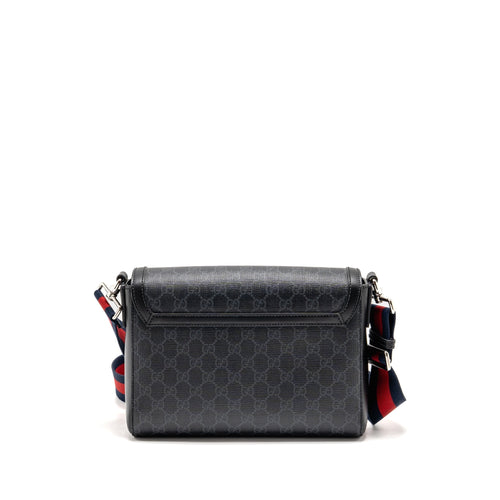MESSENGER BAG GG SUPREME CANVAS BLACK MULTICOLOUR STRAP SHW