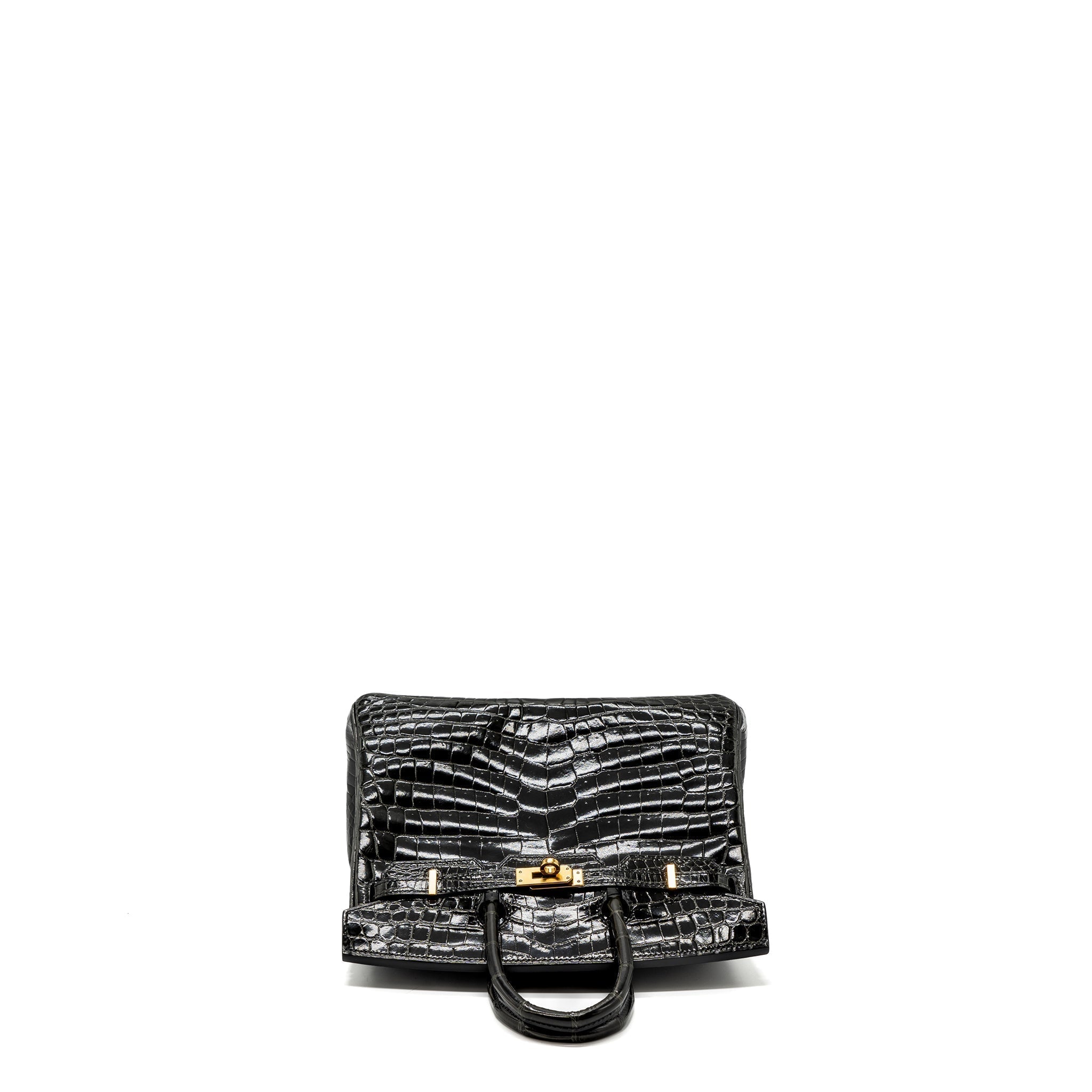 HERMES BIRKIN 25 SHINY CROCODILE NILOTICUS 88 GRAPHITE GHW