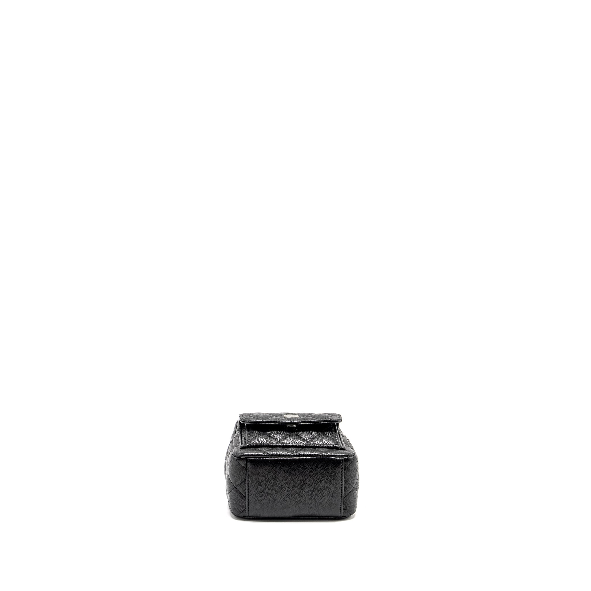24P MINI BACKPACK/CROSSBODY BAG CAVIAR BLACK SHW (MICROCHIP)