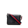 MESSENGER BAG GG SUPREME CANVAS BLACK MULTICOLOUR STRAP SHW