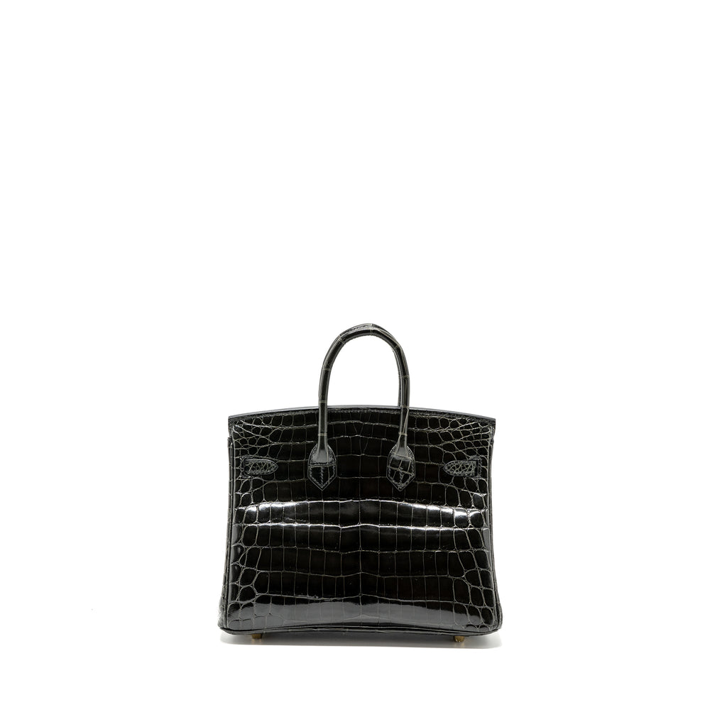 HERMES BIRKIN 25 SHINY CROCODILE NILOTICUS 88 GRAPHITE GHW