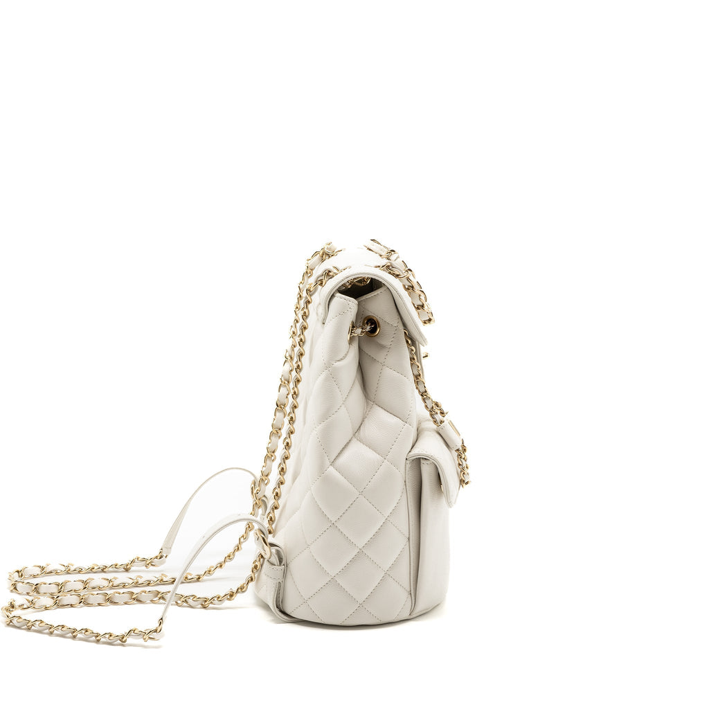 22S MINI BACKPACK GRAINED CALFSKIN WHITE LGHW(MICROCHIP)