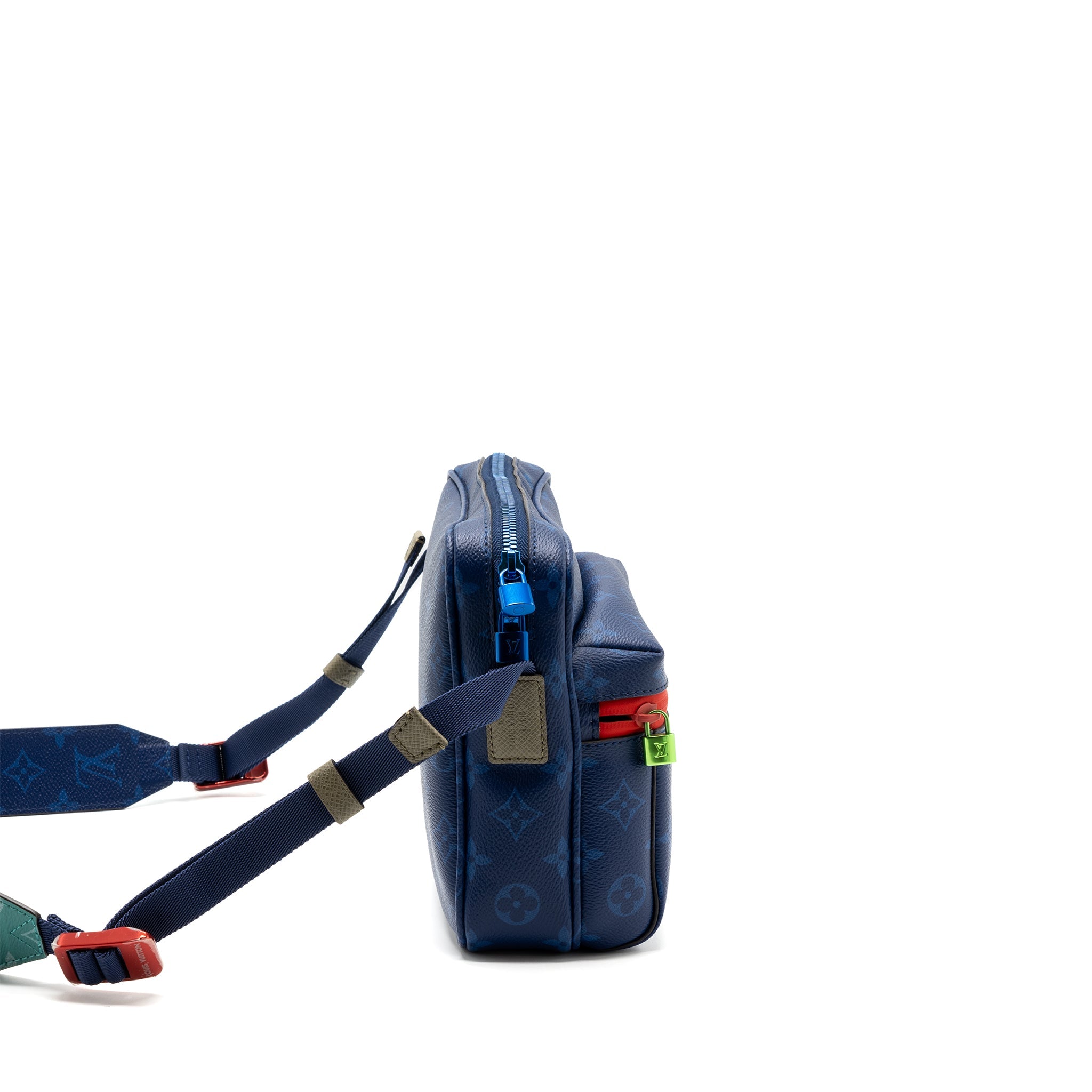 MESSENGER BAG MONOGRAM CANVAS PACIFIC BLUE/ MULTICOLOUR HARDWARE