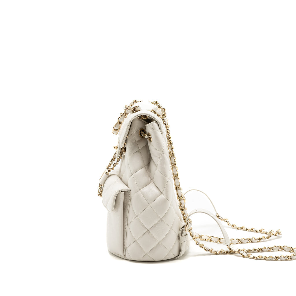 22S MINI BACKPACK GRAINED CALFSKIN WHITE LGHW(MICROCHIP)