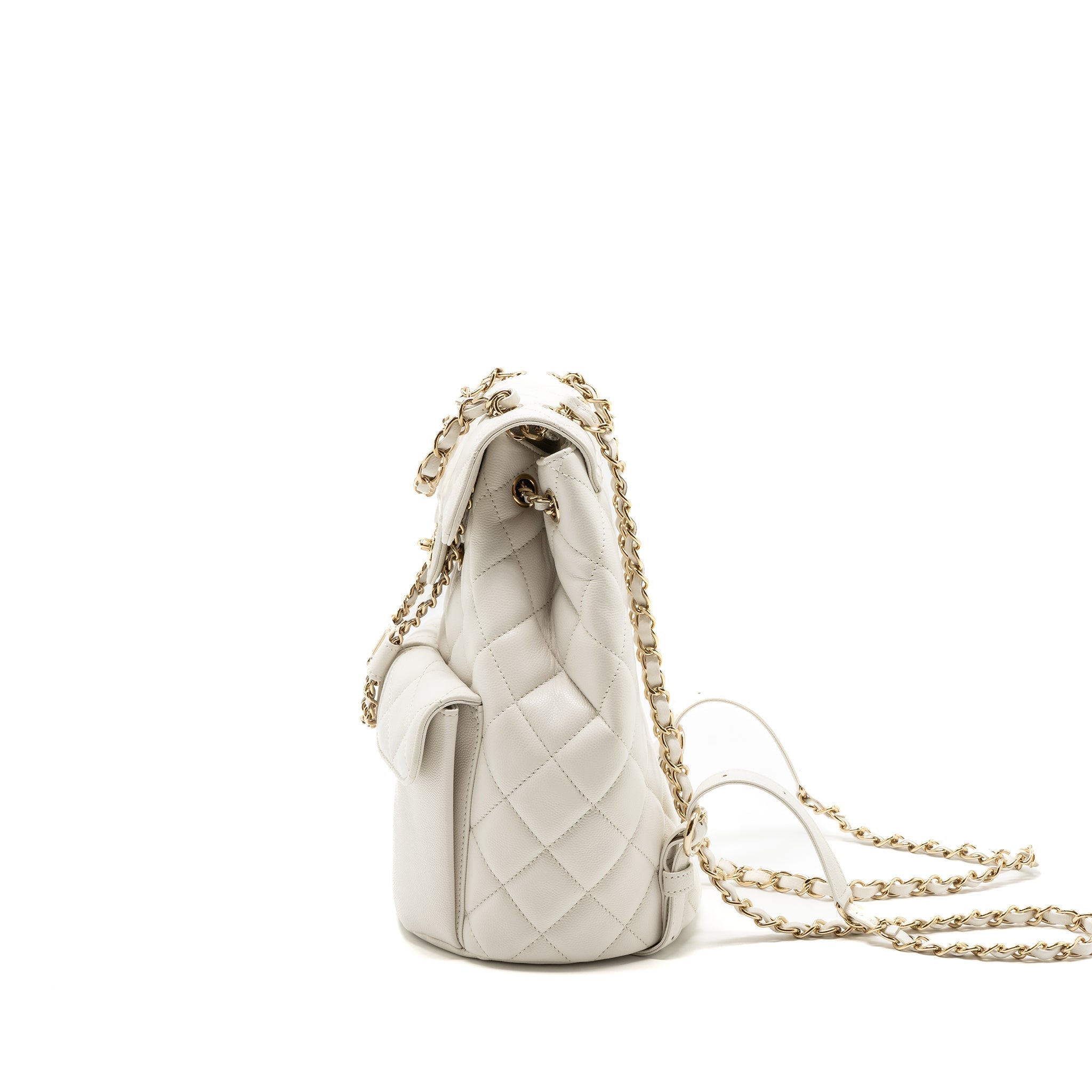 22S MINI BACKPACK GRAINED CALFSKIN WHITE LGHW(MICROCHIP)