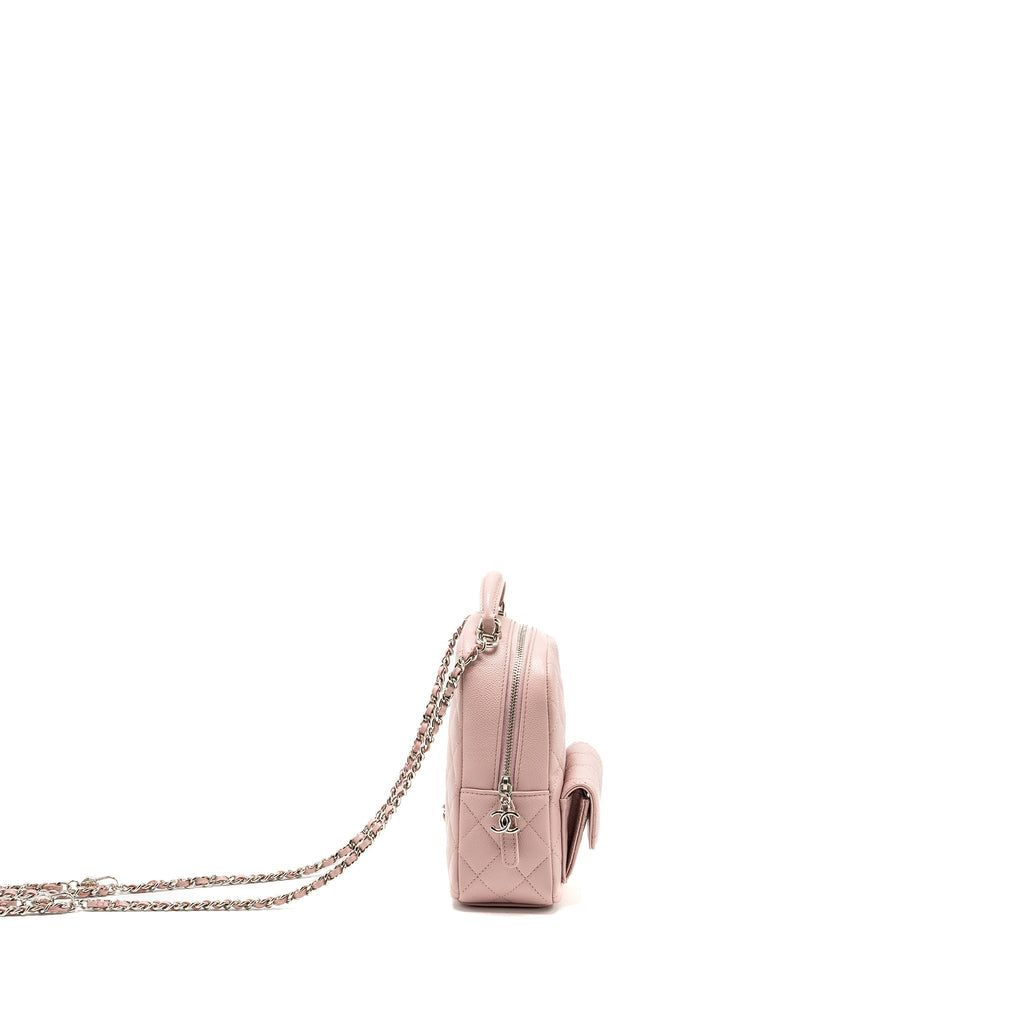 24P CLASSIC MINI BACKPACK CAVIAR LIGHT PINK SHW (MICROCHIP)