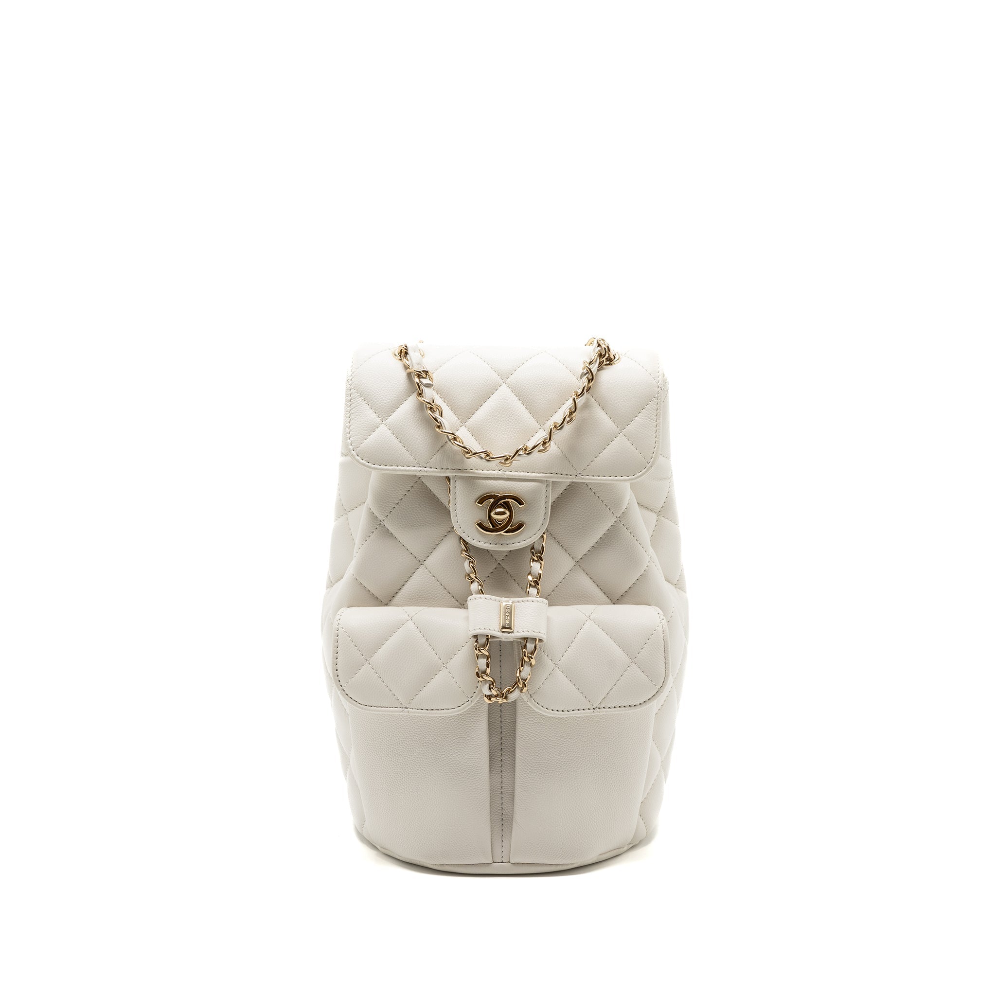 22S MINI BACKPACK GRAINED CALFSKIN WHITE LGHW(MICROCHIP)