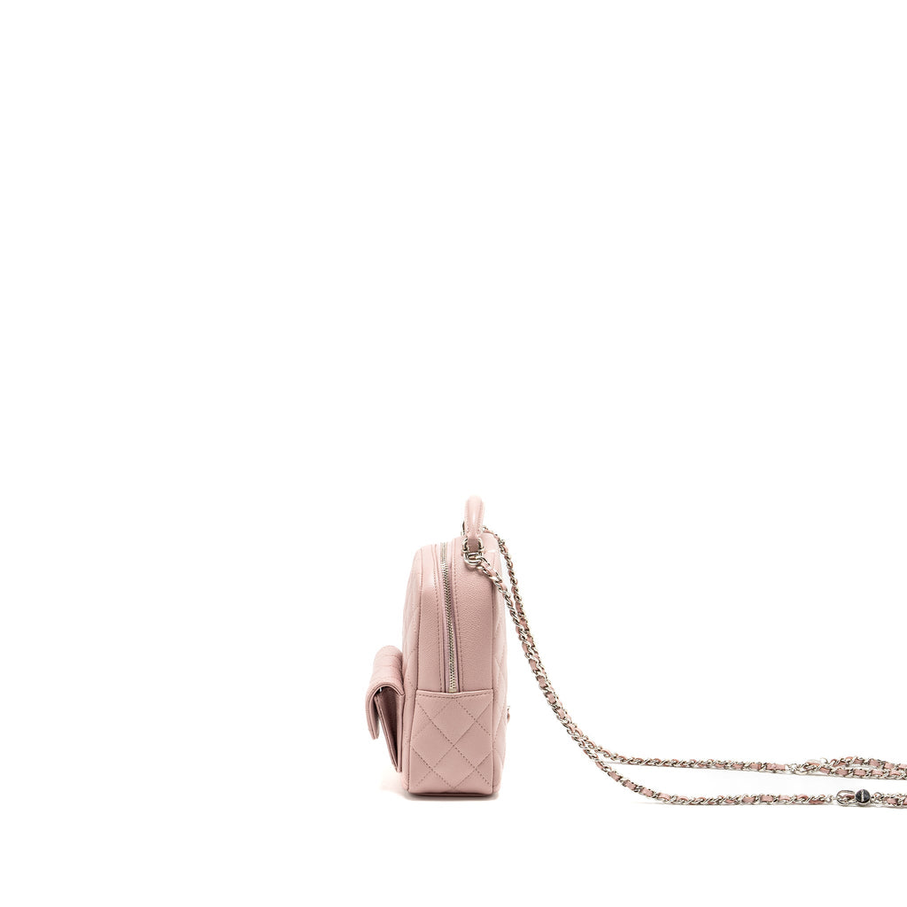 24P CLASSIC MINI BACKPACK CAVIAR LIGHT PINK SHW (MICROCHIP)