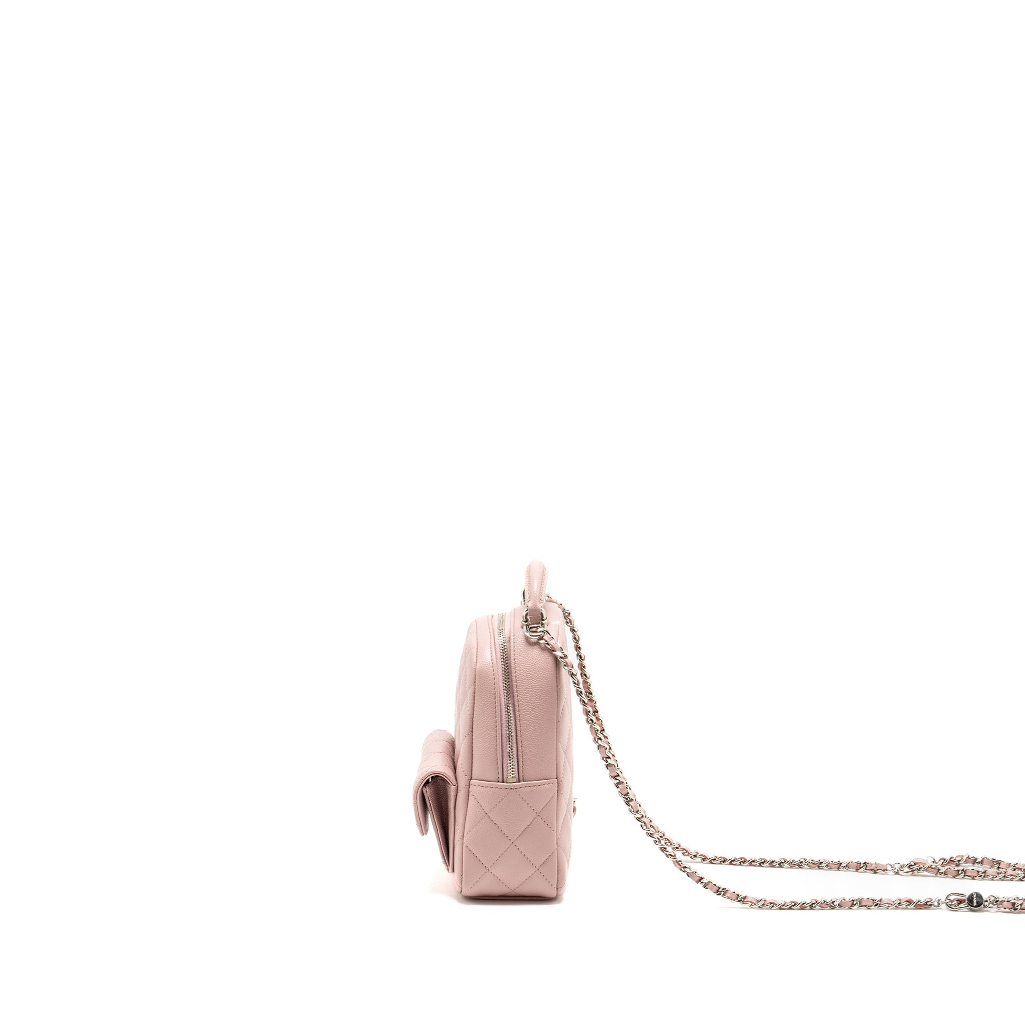 24P CLASSIC MINI BACKPACK CAVIAR LIGHT PINK SHW (MICROCHIP)