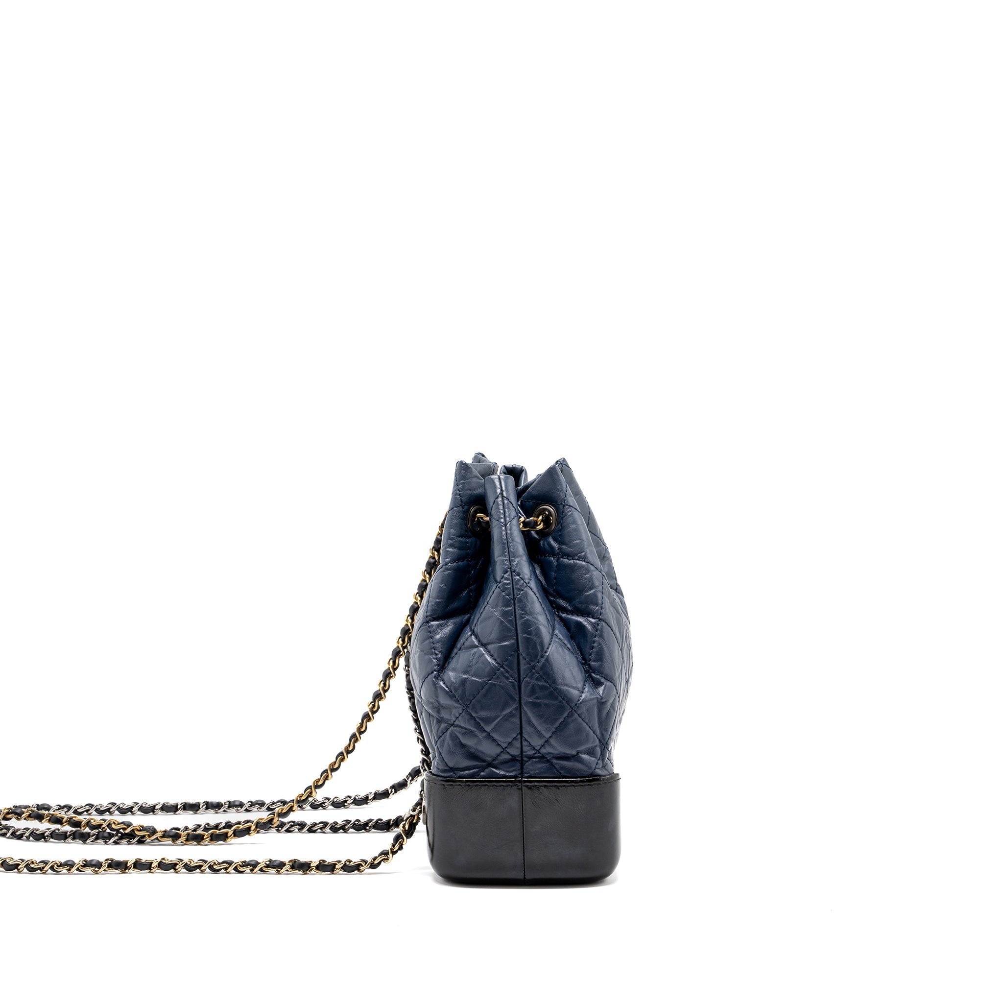 SMALL GABRIELLE BACKPACK AGED CALFSKIN NAVY BLUE/ BLACK RUTHENIUM HARDWARE