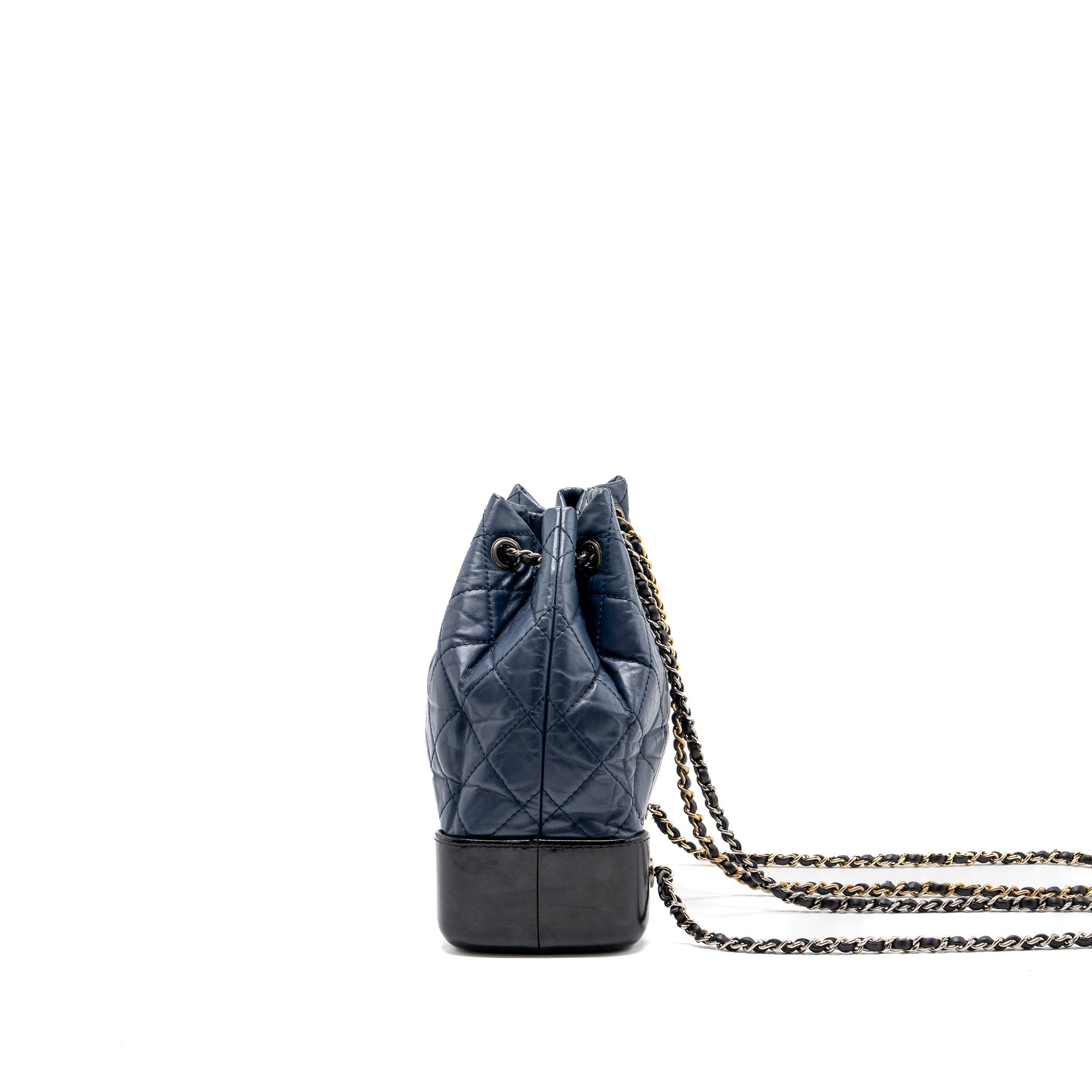 SMALL GABRIELLE BACKPACK AGED CALFSKIN NAVY BLUE/ BLACK RUTHENIUM HARDWARE