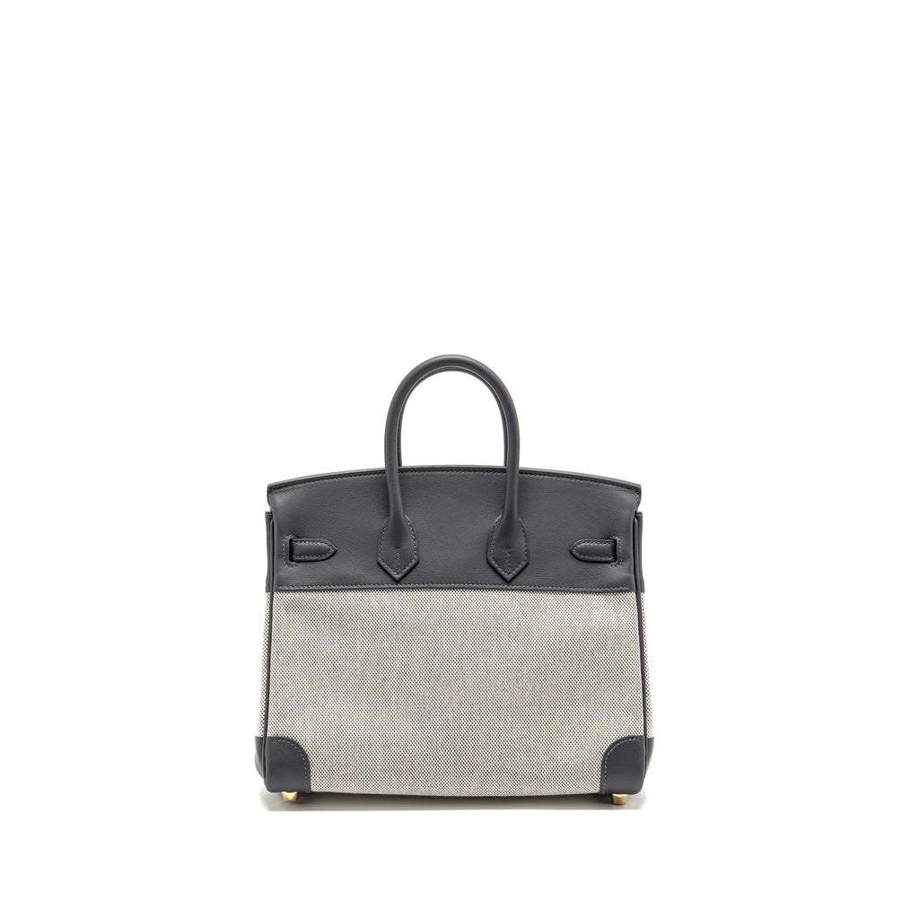 HERMES BIRKIN 25 TOILE SWIFT/CANVAS ECRU-ARDOISE/ARDOISE GHW