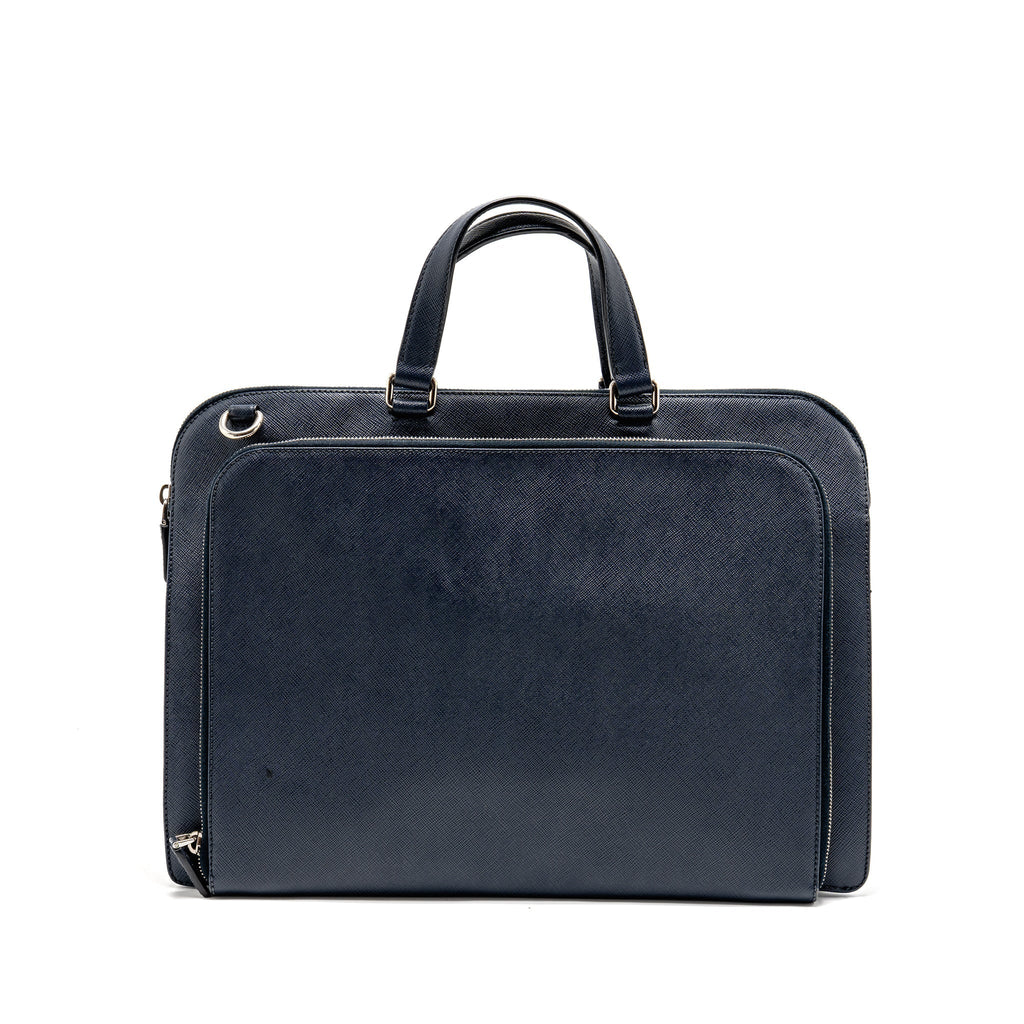 SAFFIANO TRAVEL BRIEFCASE CALFSKIN DARK BLUE SHW