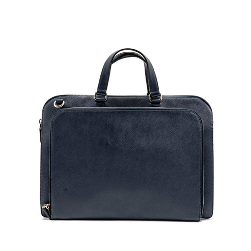 SAFFIANO TRAVEL BRIEFCASE CALFSKIN DARK BLUE SHW