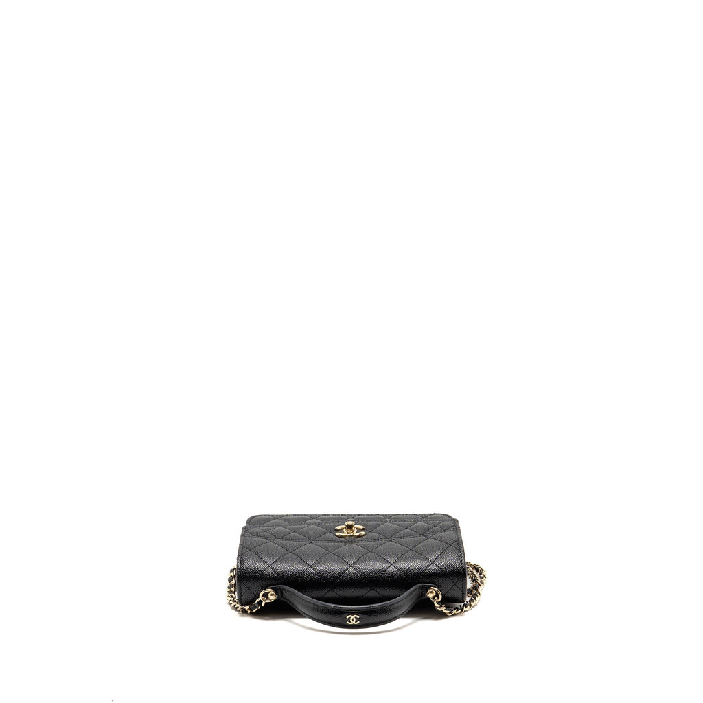 25C QUILTED CC TOP HANDLE MINI BACKPACK CAVIAR BLACK LGHW (MICROCHIP)