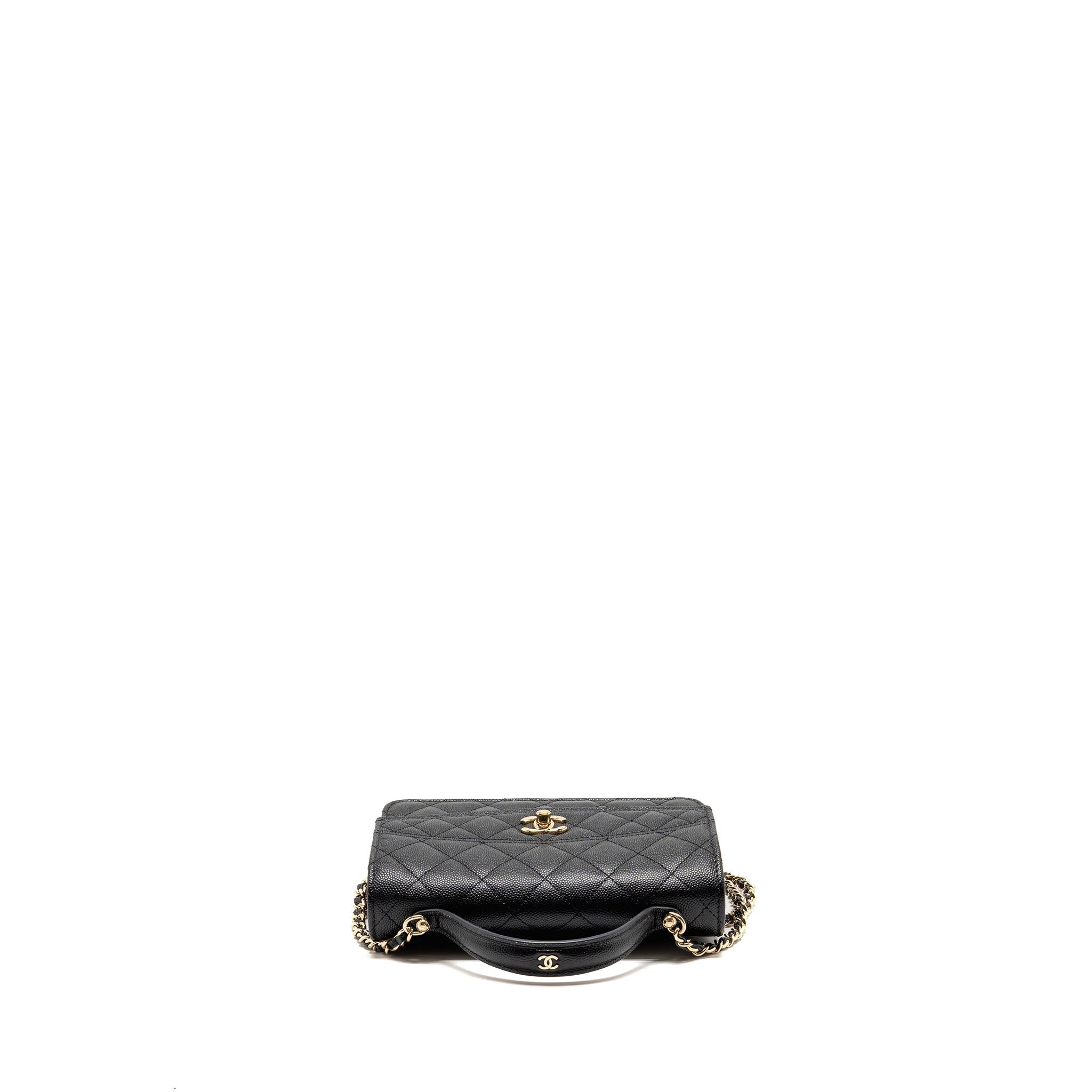 25C QUILTED CC TOP HANDLE MINI BACKPACK CAVIAR BLACK LGHW (MICROCHIP)