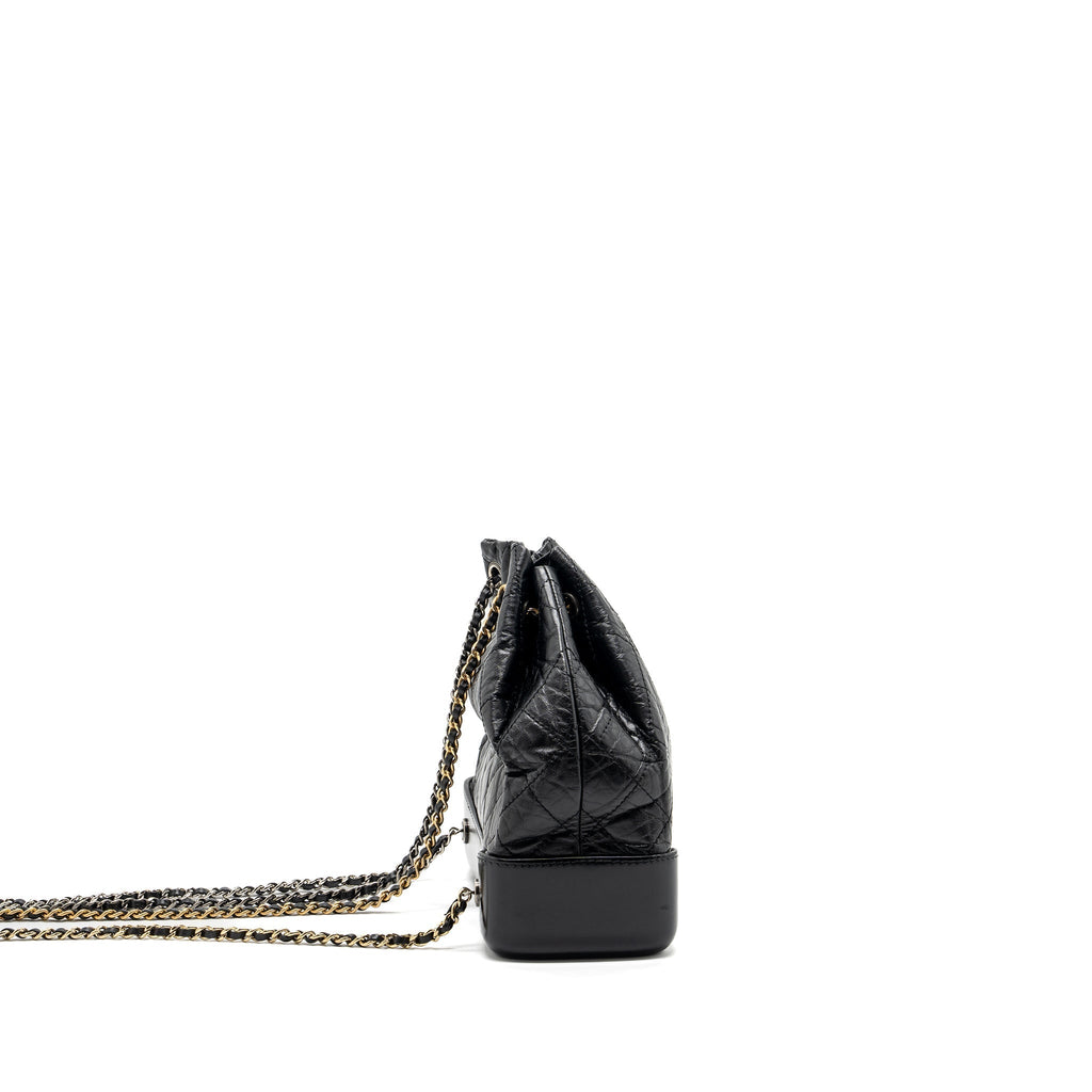 SMALL GABRIELLE BACKPACK AGED CALFSKIN BLACK MULTICOLOR HARDWARE
